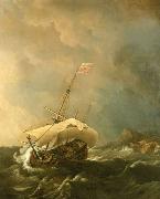 An English Ship in a Gale Trying to Claw off a Lee Shore Willem Van de Velde The Younger
